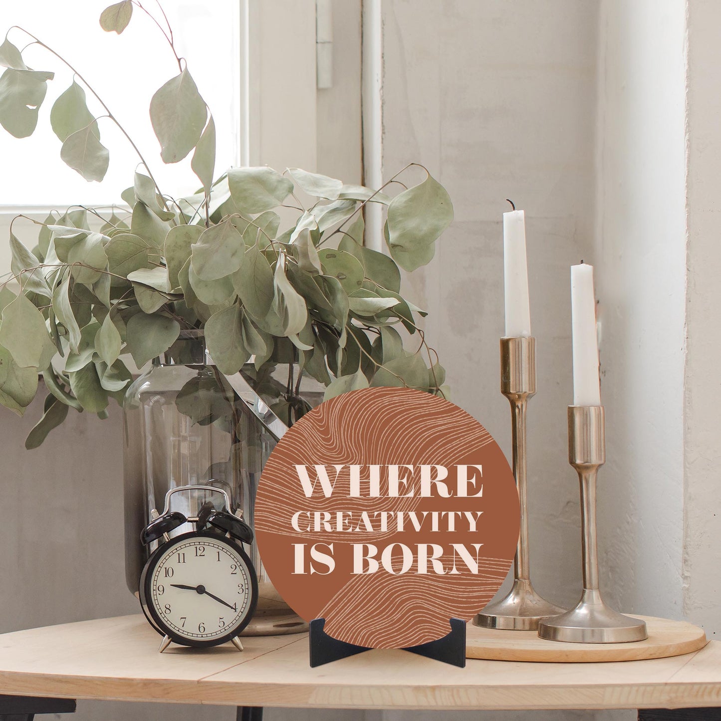 Modern Minimalist New York Creativity Is Born | Wood Sign | Eaches | Min 1