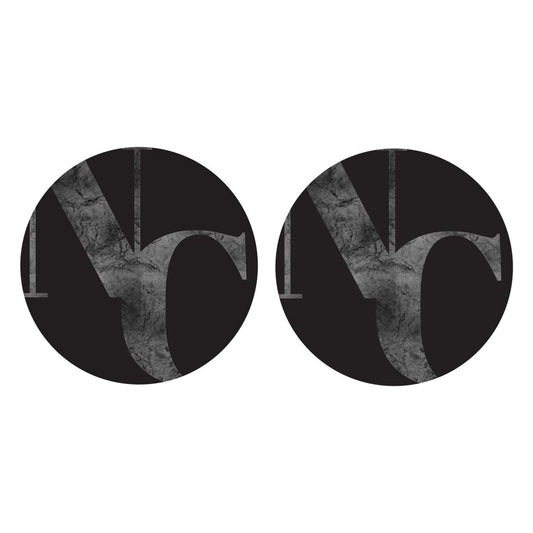 Minimalistic B&W North Carolina Black Initials| Absorbent Car Coasters | Set of 2 | Min 4