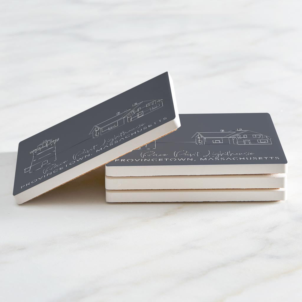 Race Point Lighthouse Muted Coastal | Absorbent Coasters | Set of 4 | Min 2