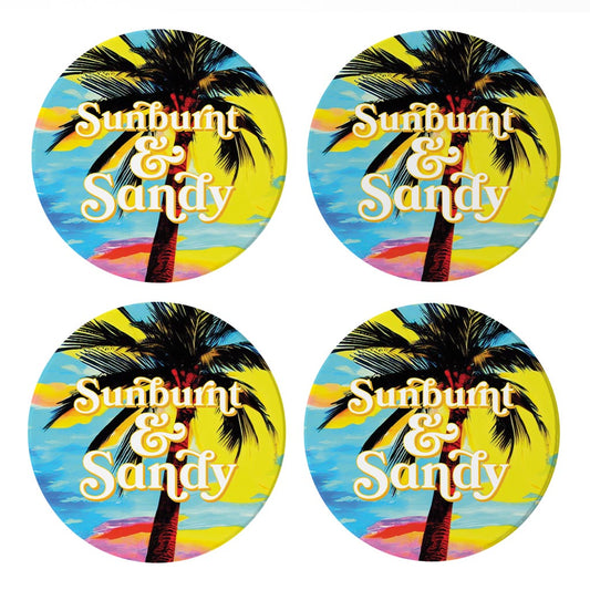 Sunburnt Sandy | Absorbent Coasters | Set of 4 | Min 2