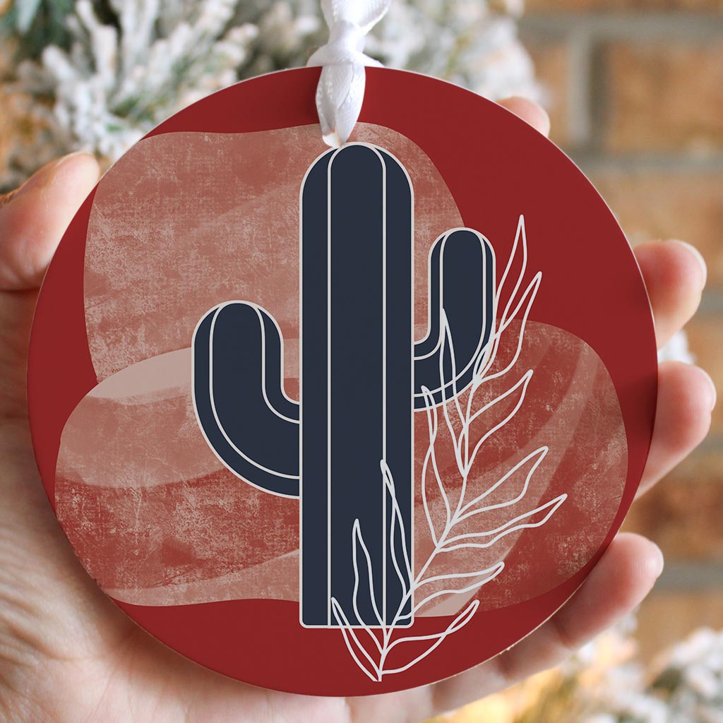 Modern Minimalist Texas Colors Cactus | Wood Ornament | Eaches | Min 6