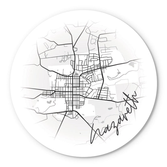 Minimalistic B&W Pennsylvania Nazareth Circle Map | Wood Sign | Eaches | Min 1