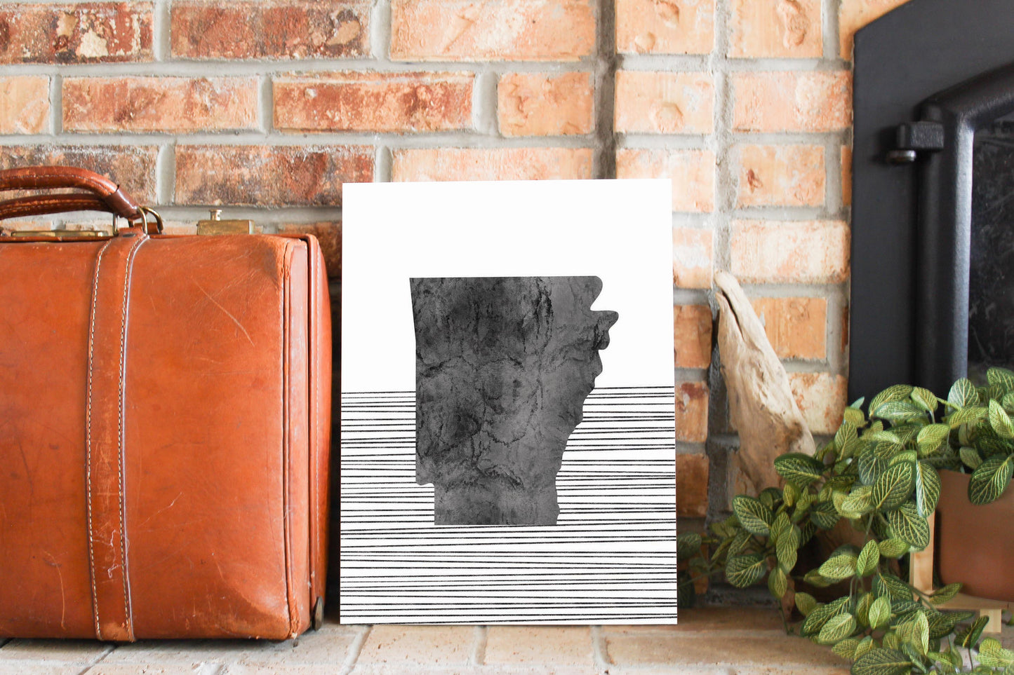 B&W Minimalist Arkansas Lines | Wood Sign | Eaches | Min 2