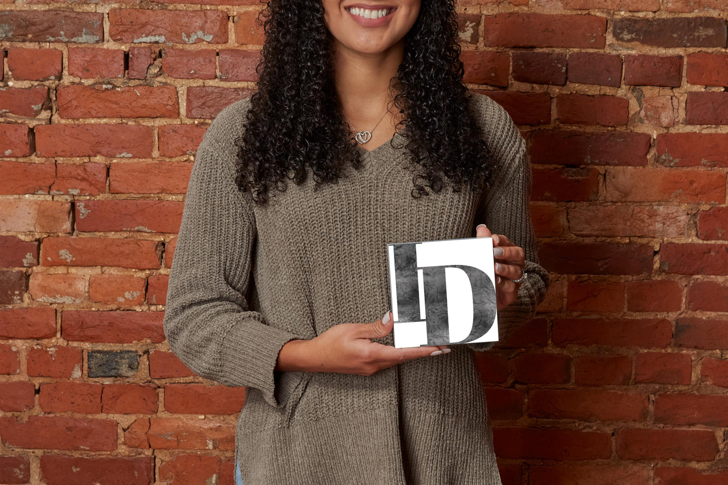 Minimalist B&W Idaho White Initials | Wood Block | Eaches | Min 4