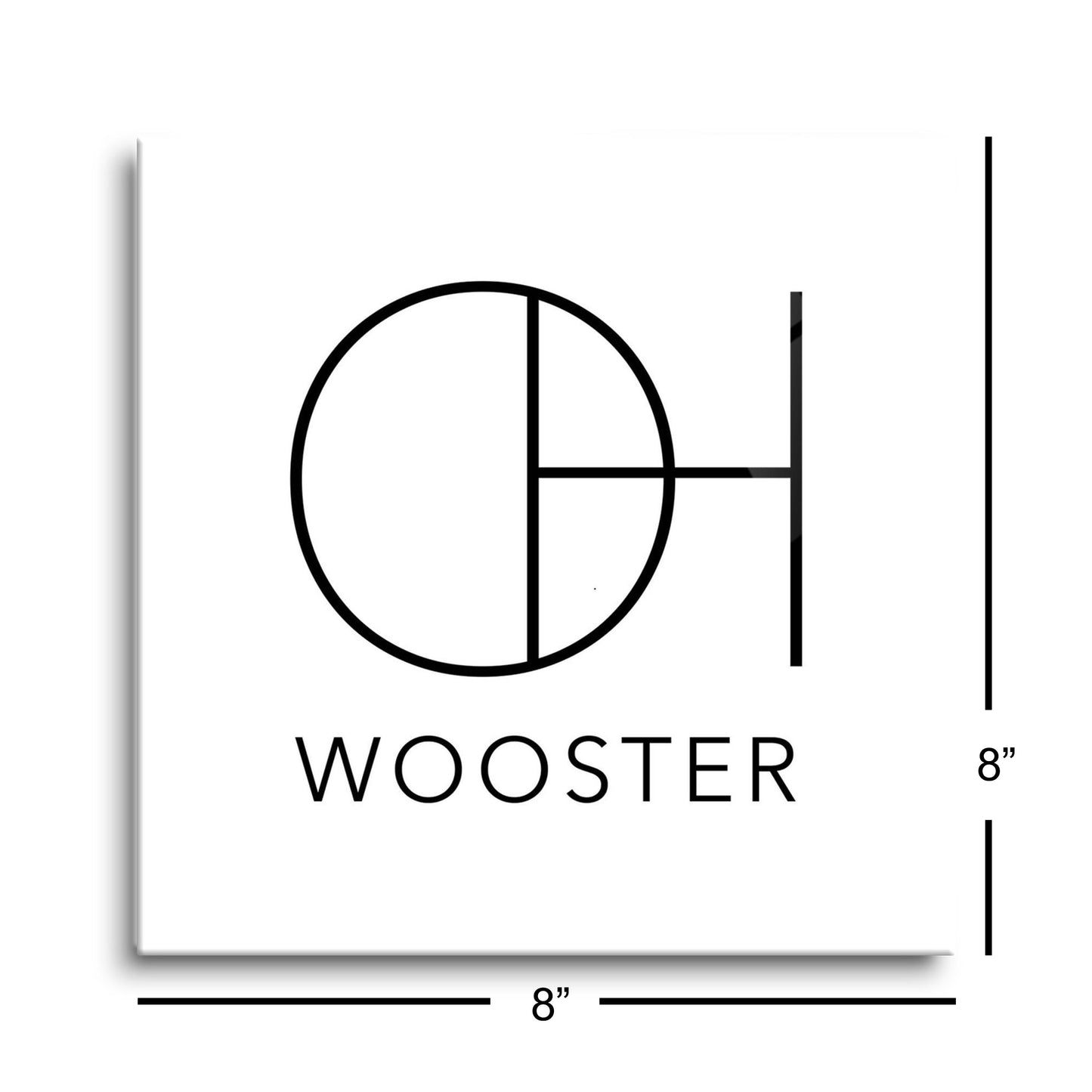 Wooster Oh State Initials And City Name | Hi-Def Glass Art | Eaches | Min 2