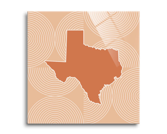 Modern Minimalist Texas State Shape With Pattern | Hi-Def Glass Art | Eaches | Min 2