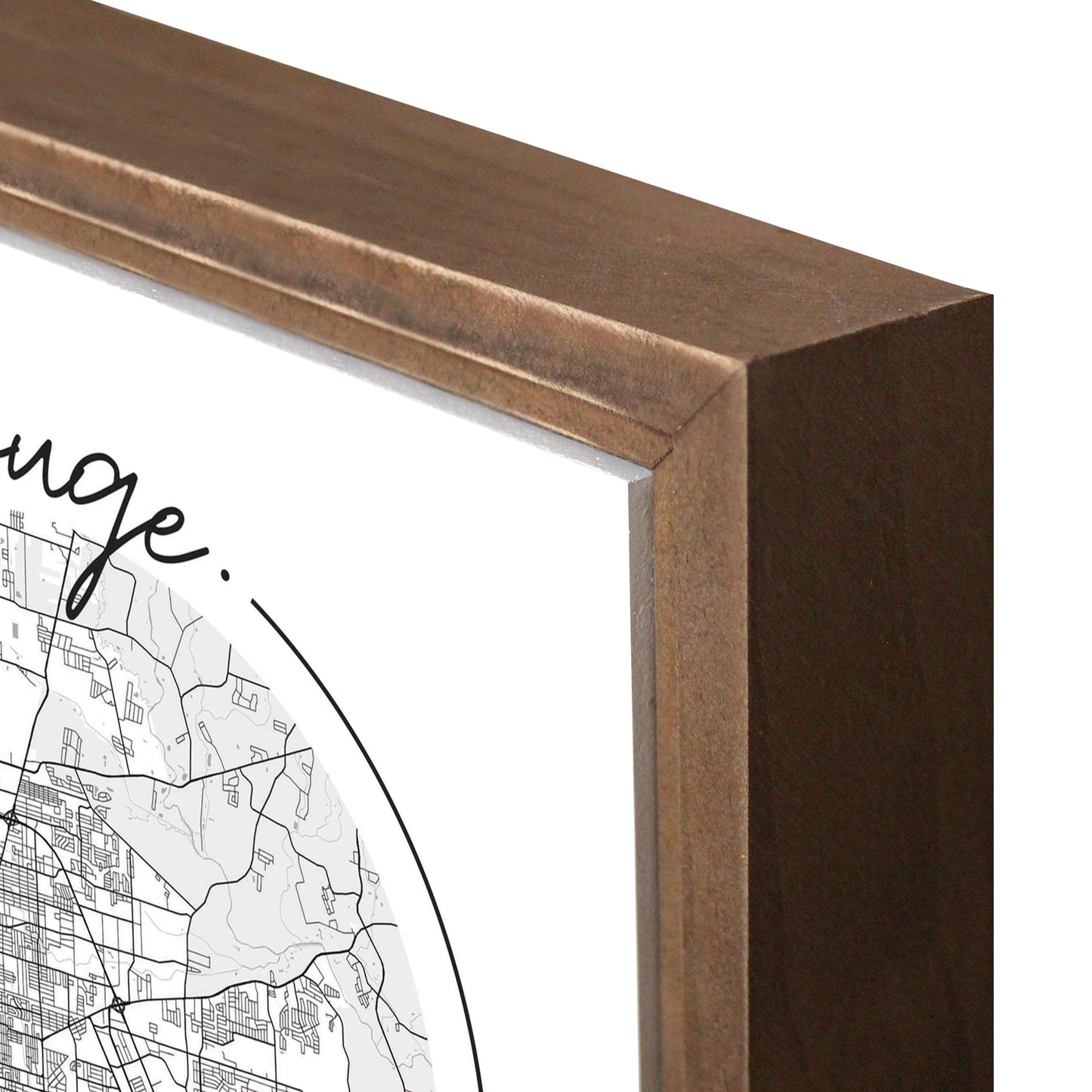 Minimalist B&W Louisiana Baton Rouge Circle Map | Wood Sign | Eaches | Min 1
