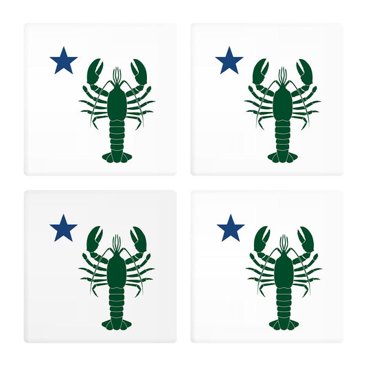 New England Star And Lobster | Absorbent Coasters | Set of 4 | Min 2