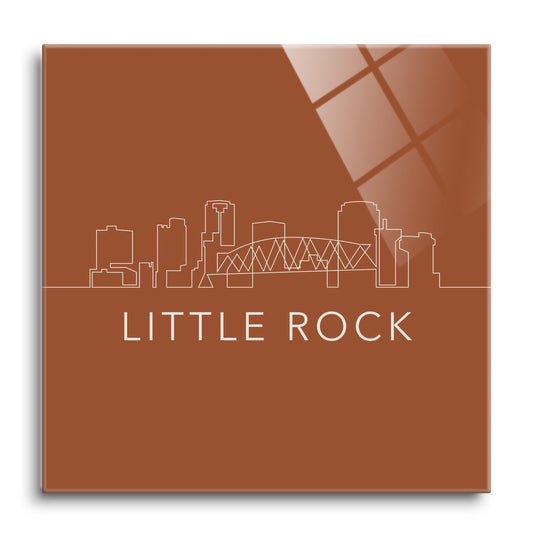 Modern Minimalist Arkansas Little Rock Skyline | Hi-Def Glass Art | Eaches | Min 1