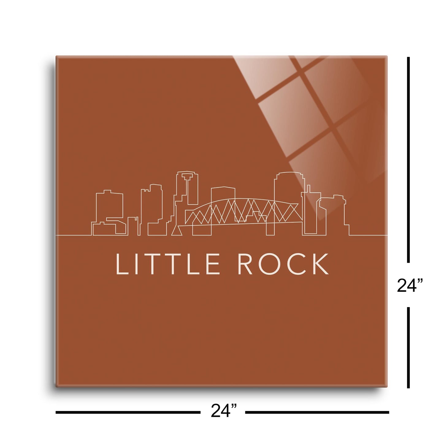 Modern Minimalist Arkansas Little Rock Skyline | Hi-Def Glass Art | Eaches | Min 1