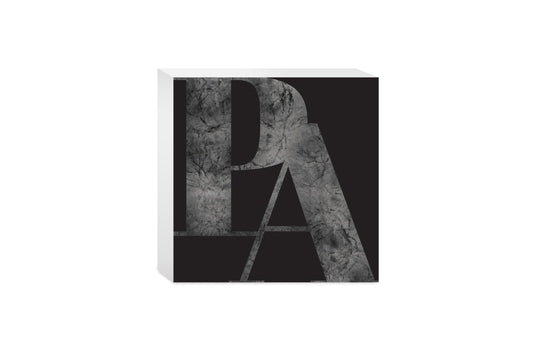Minimalistic B&W Pennsylvania Black Initials | Wood Block | Eaches | Min 4