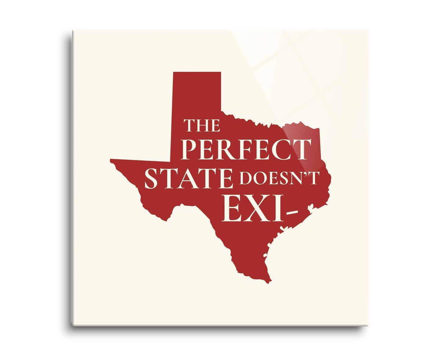 Modern Minimalist Texas Colors Perfect State | Hi-Def Glass Art | Eaches | Min 2