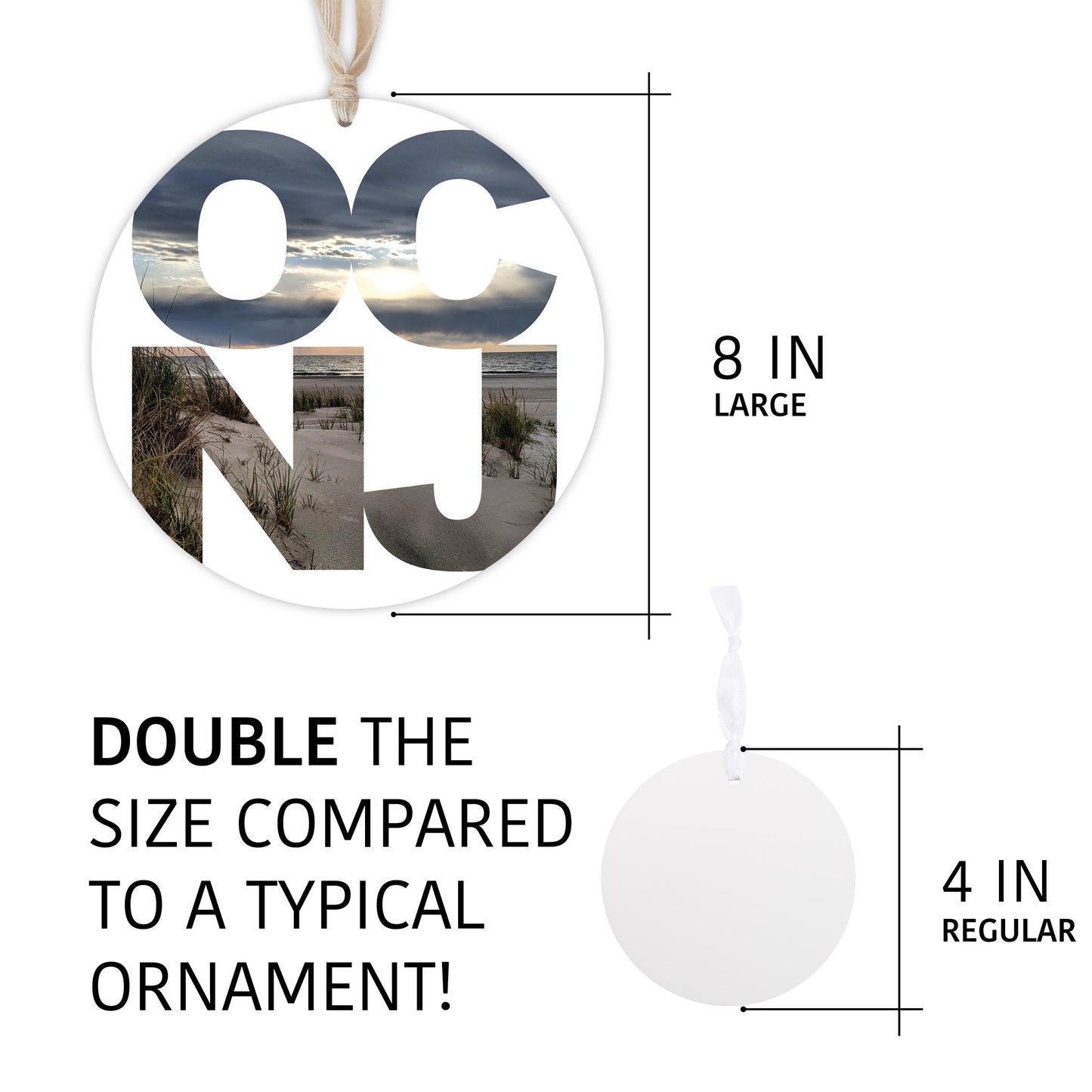 OCNJ Photo With Text | Wood Ornament | Eaches | Min 1