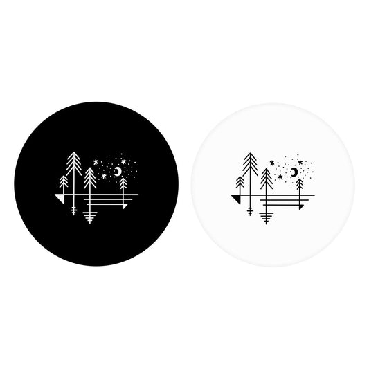 Minimalistic Tree Line Drawings | Absorbent Car Coasters | Set of 2 | Min 4