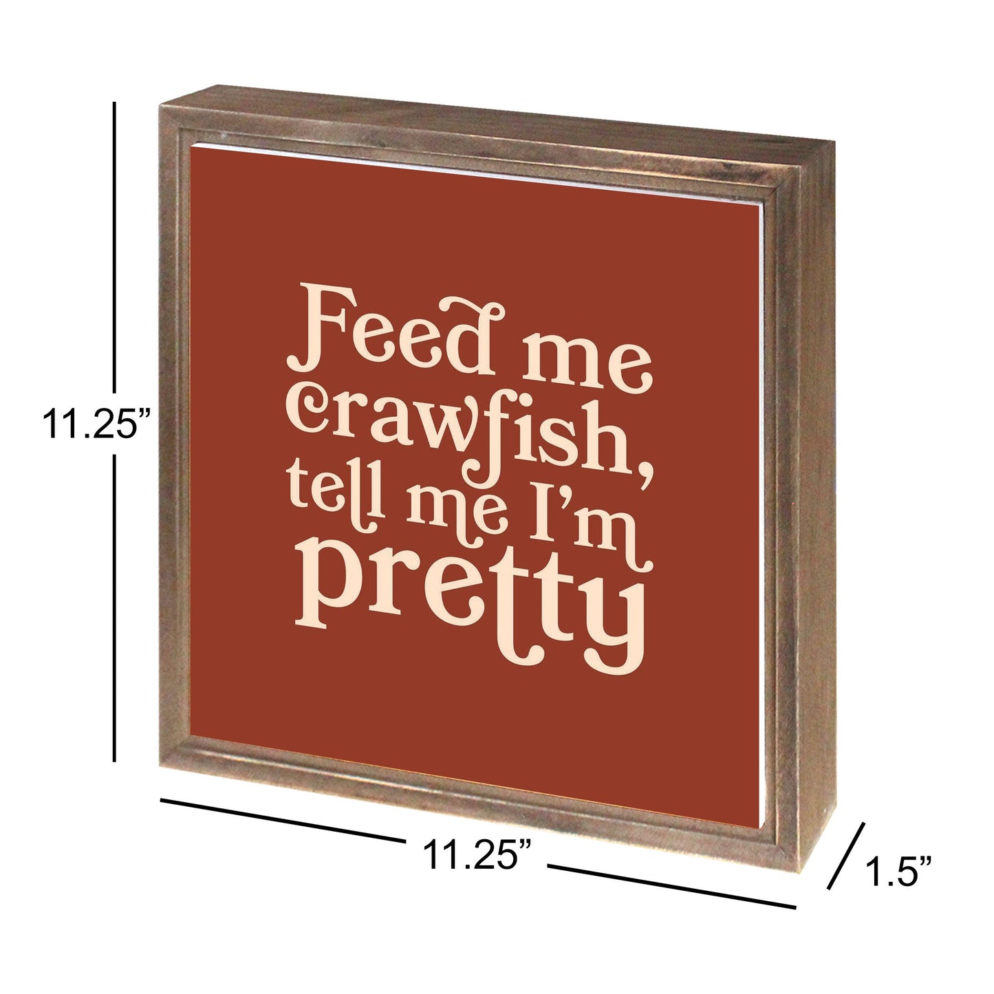 Modern Minimalist Louisiana Feed Me Crawfish | Wood Sign | Eaches | Min 1