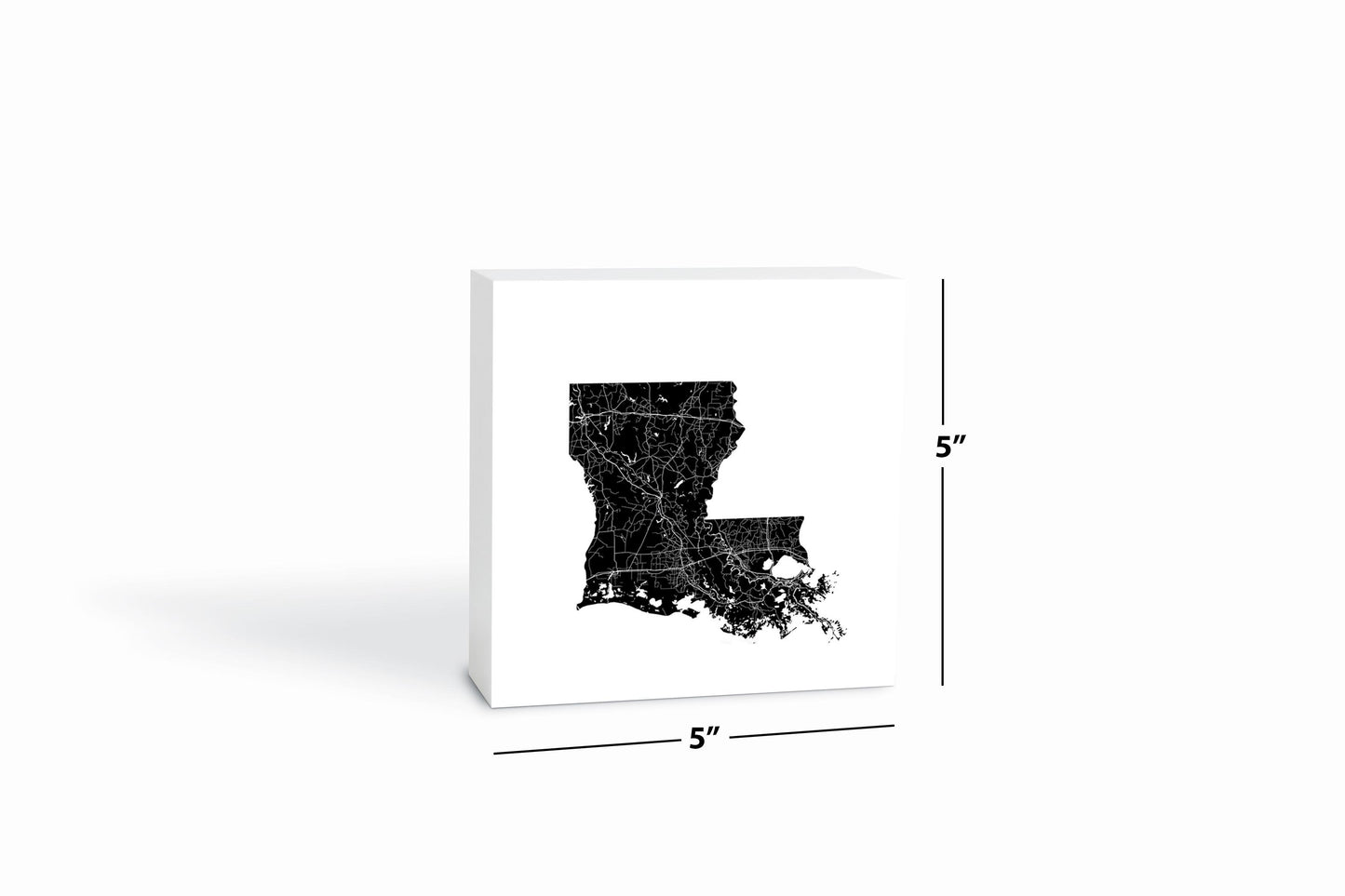 Modern Louisiana State Shape With Map | Wood Block | Eaches | Min 4