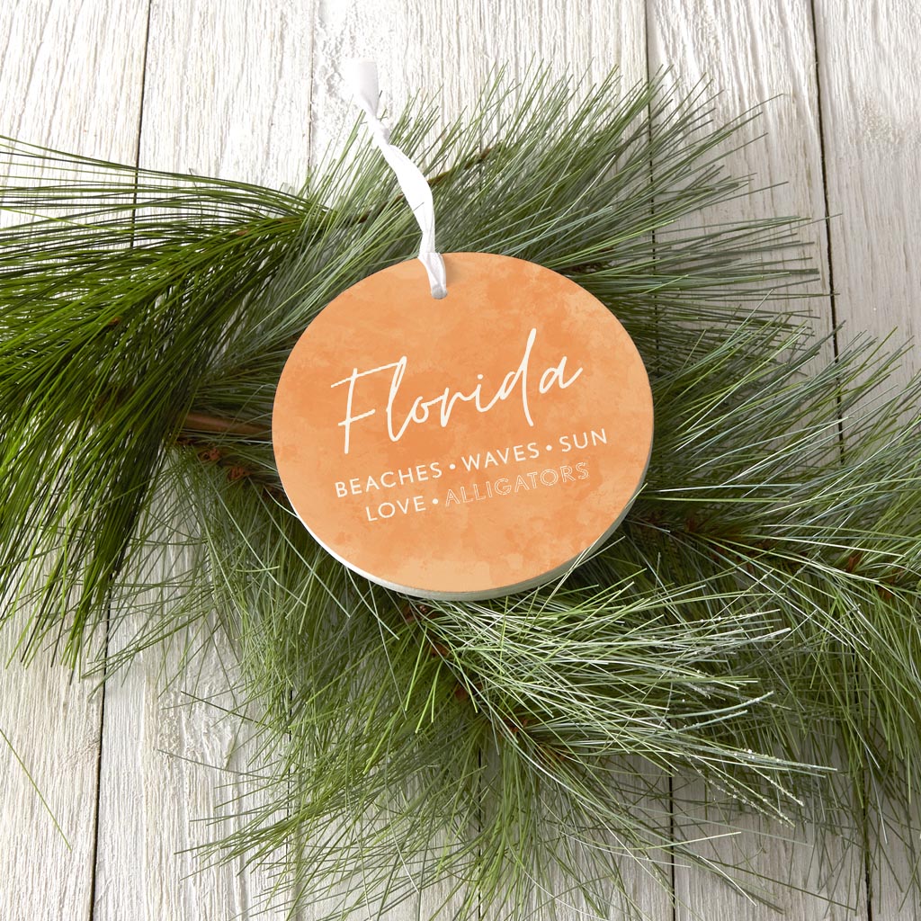 Florida Meaning Orange | Wood Ornament | Eaches | Min 6