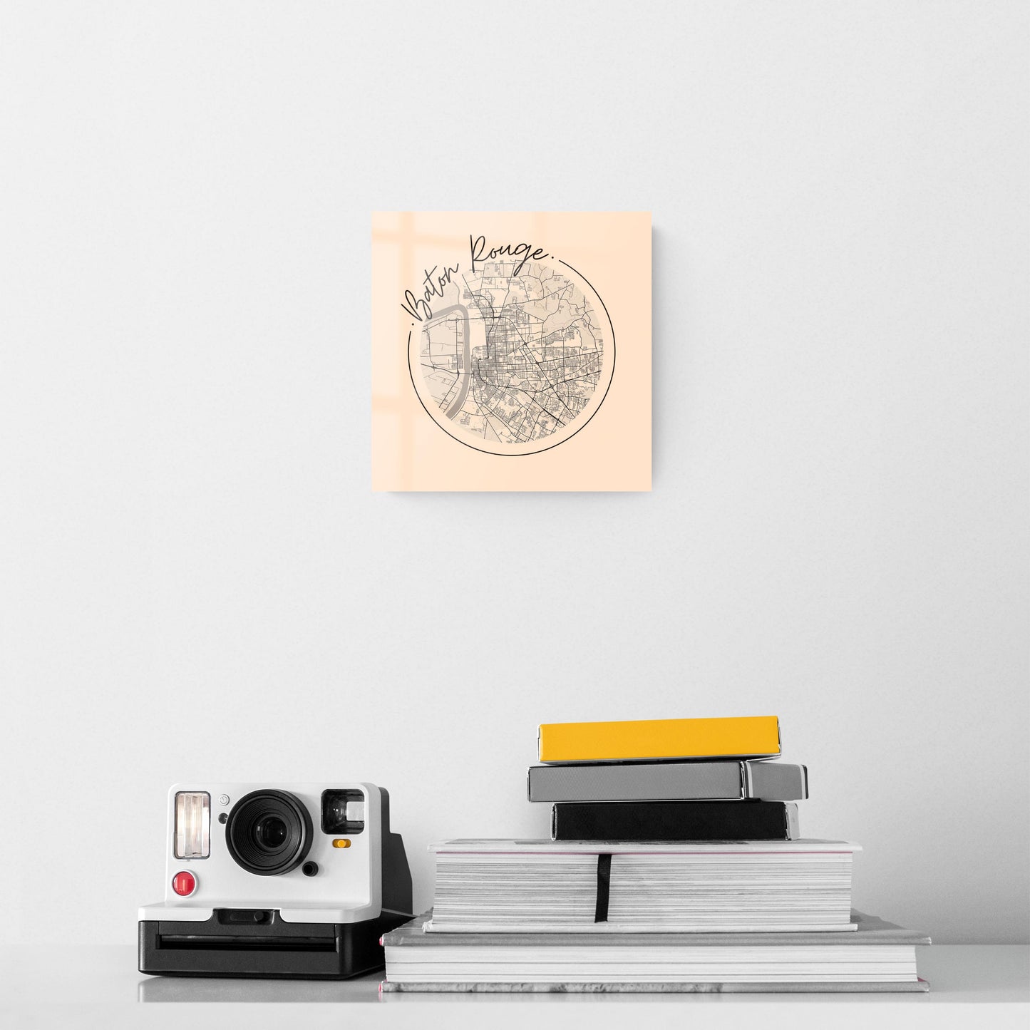 Louisiana Colorful Baton Rouge Circle Map | Hi-Def Glass Art | Eaches | Min 2