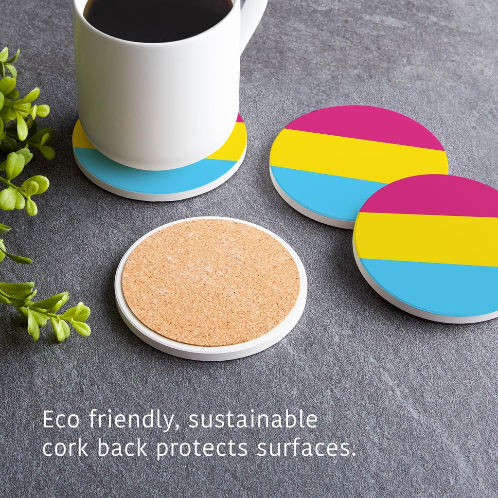 Pansexual Pride Flag Colors| Absorbent Coasters | Set of 4 | Min 2