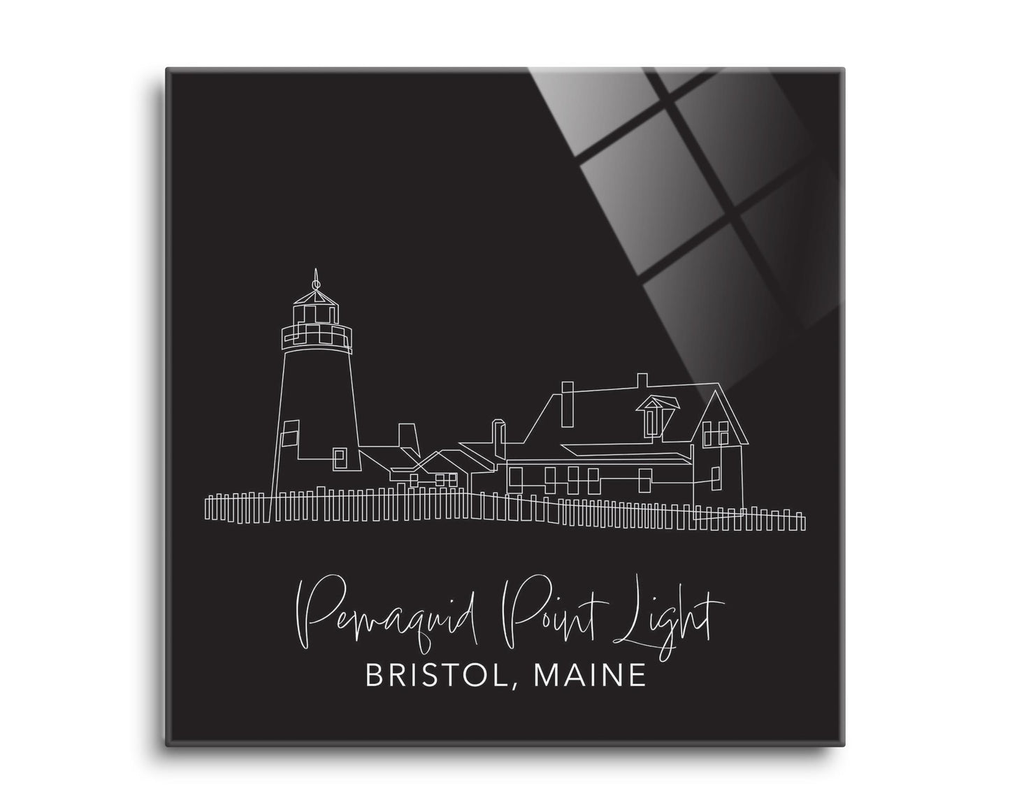Black Pemaquid Point Light | Hi-Def Glass Art | Eaches | Min 2