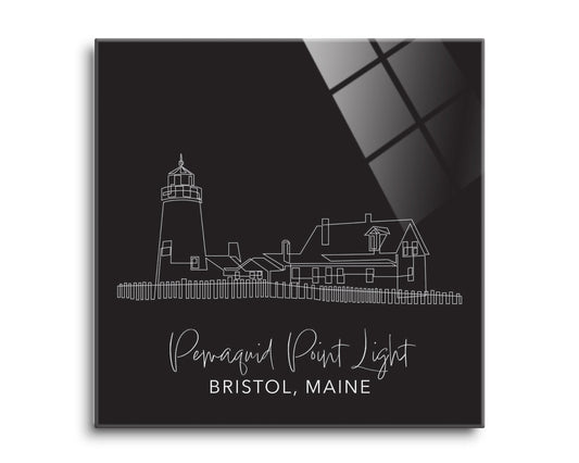 Black Pemaquid Point Light | Hi-Def Glass Art | Eaches | Min 2