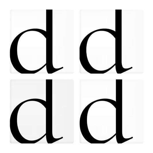 Minimal Monogram D | Absorbent Coasters | Set of 4 | Min 2
