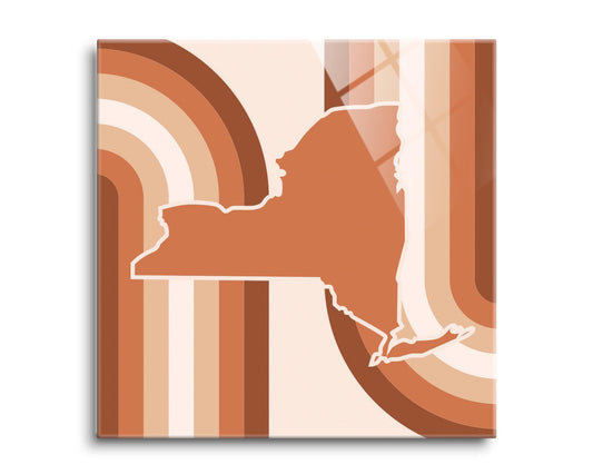 Modern Minimalistic New York Retro Thick Line | Hi-Def Glass Art | Eaches | Min 2