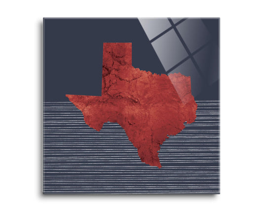 Modern Minimalist Texas Straight Line State Shape | Hi-Def Glass Art | Eaches | Min 2