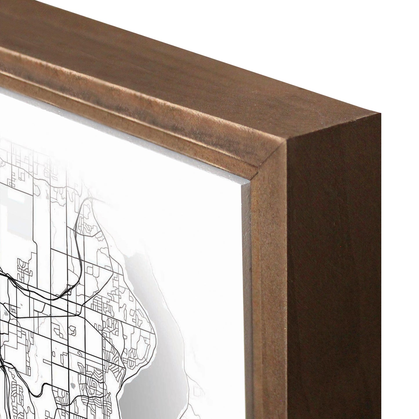 Minimalistic B&W Washington Bellevue Circle Map | Wood Sign | Eaches | Min 1