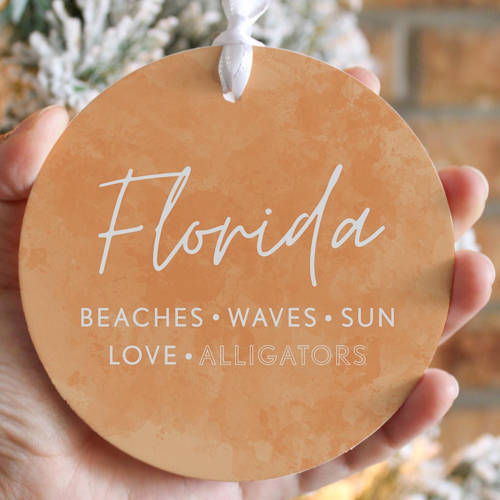 Florida Meaning Orange | Wood Ornament | Eaches | Min 6