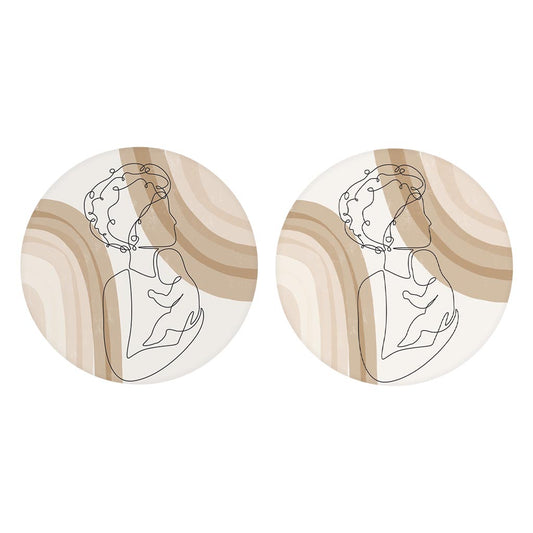 Modern Minimalist Mothers Day Mom Baby | Absorbent Car Coasters | Set of 2 | Min 4