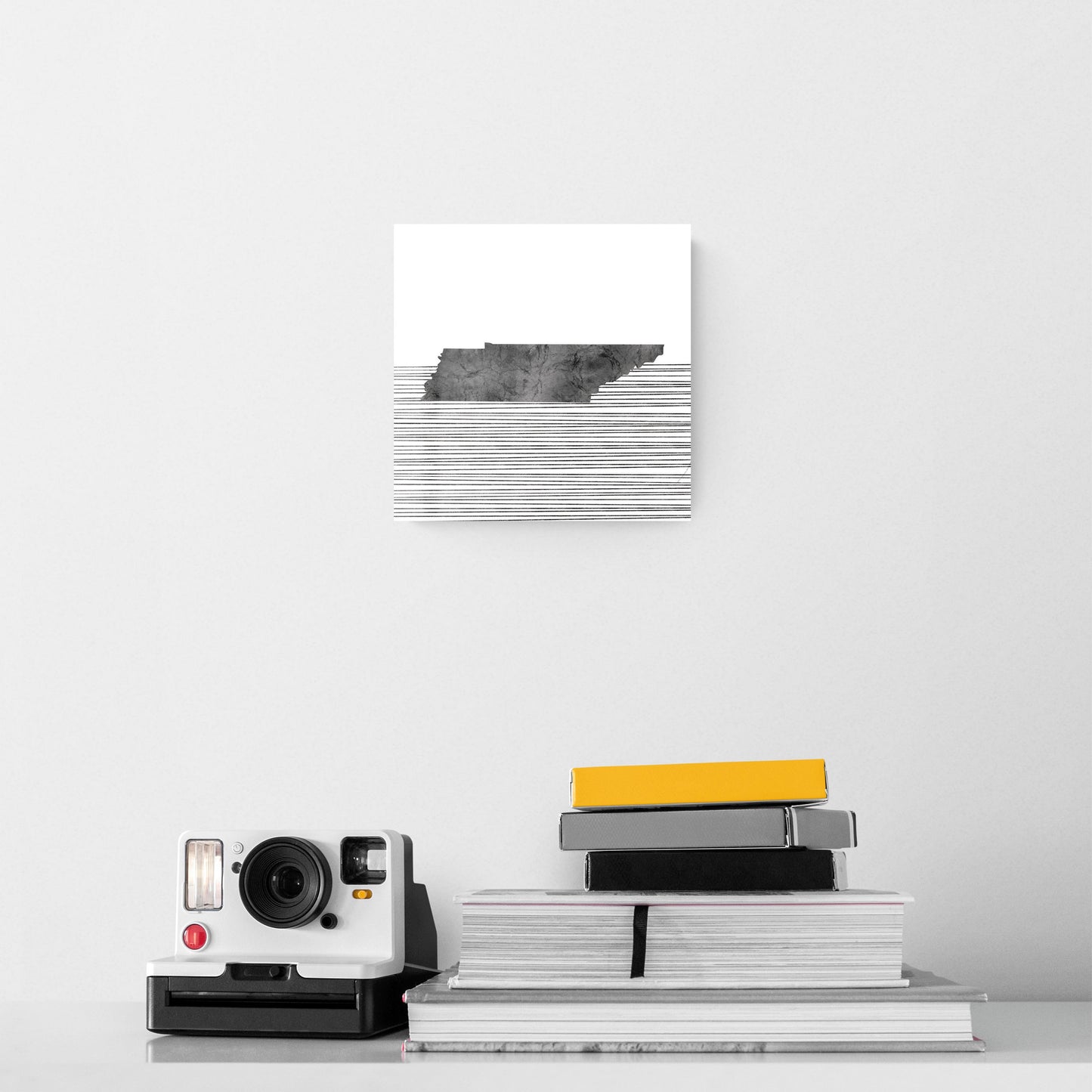 Minimalist B&W Tennessee State With Straight Lines | Hi-Def Glass Art | Eaches | Min 2