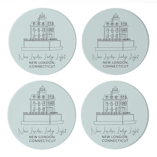 New London Lodge Light Muted Coastal| Absorbent Coasters | Set of 4 | Min 2