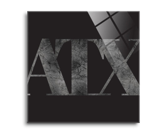 Minimalistic B&W Texas Austin Black Initials | Hi-Def Glass Art | Eaches | Min 2