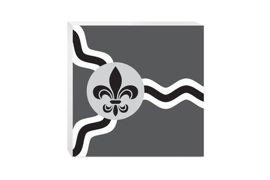 Minimalist B&W Missouri St Louis Flag | Wood Block | Eaches | Min 2