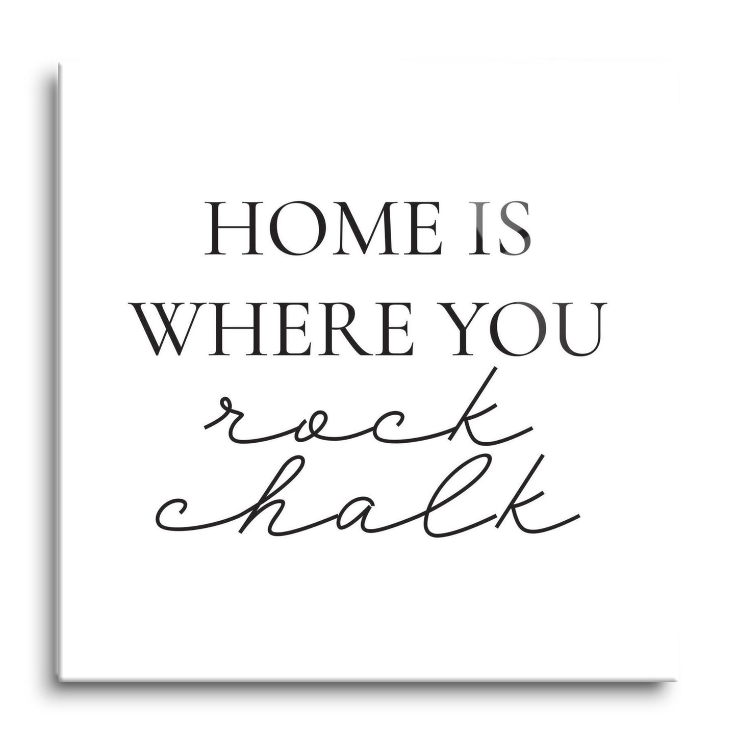 Minimalist B&W Kansas Rock Chalk | Hi-Def Glass Art | Eaches | Min 1