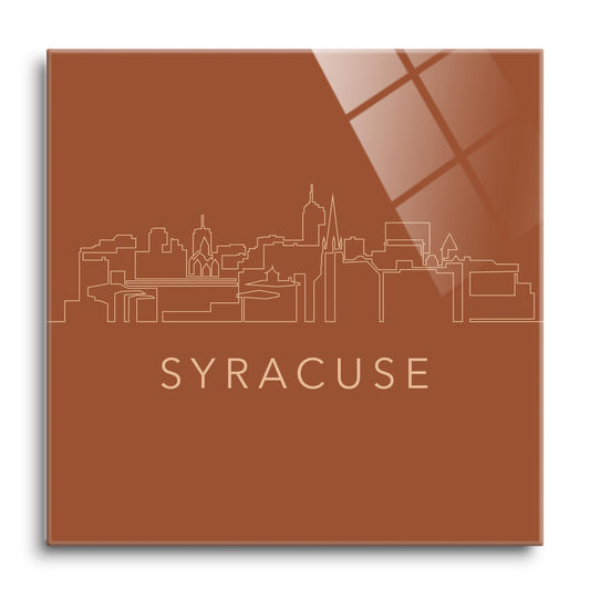 Modern Minimalist New York Syracuse Skyline | Hi-Def Glass Art | Eaches | Min 1