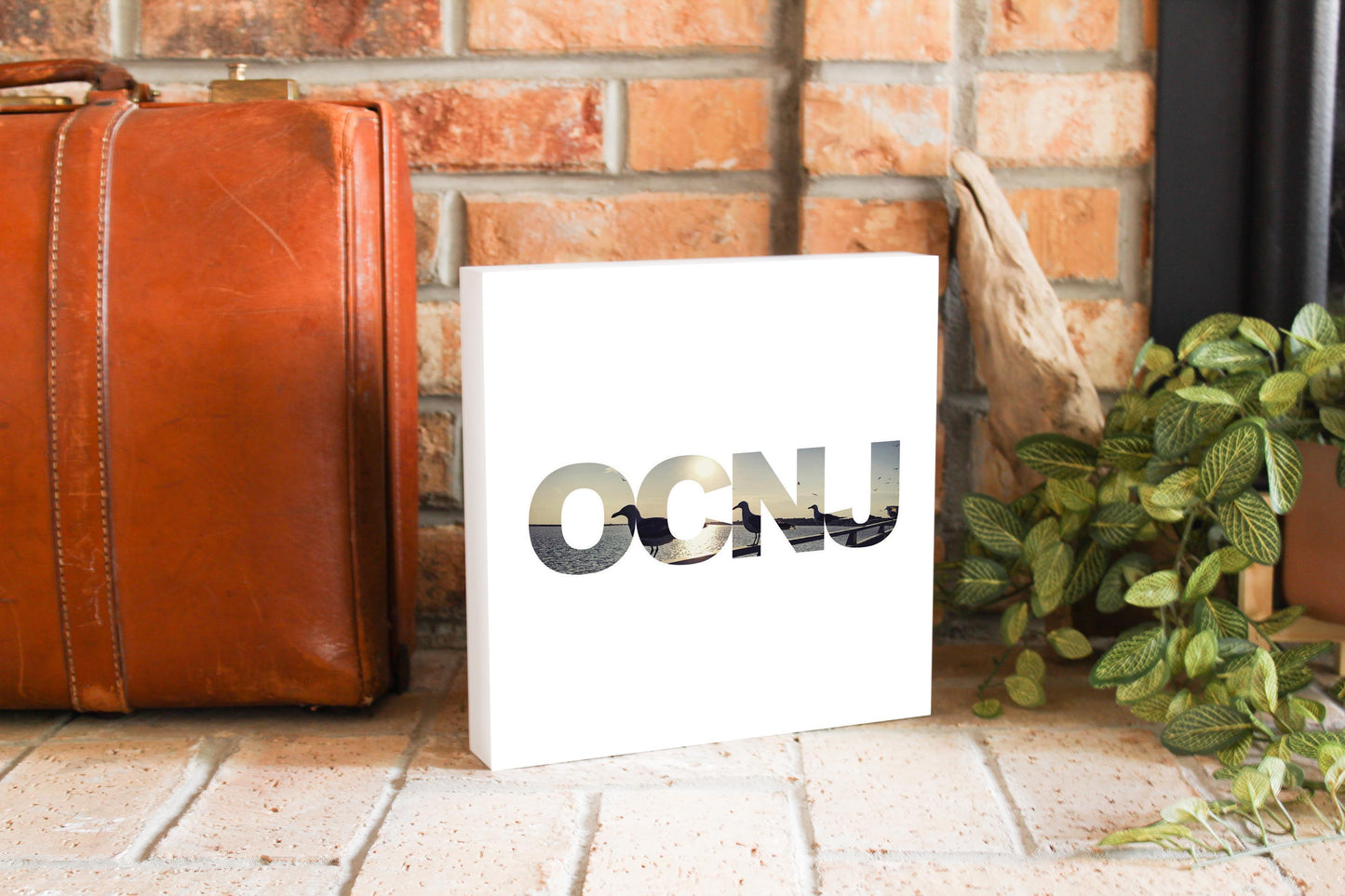 OCNJ Photo With Text | Wood Block | Eaches | Min 2