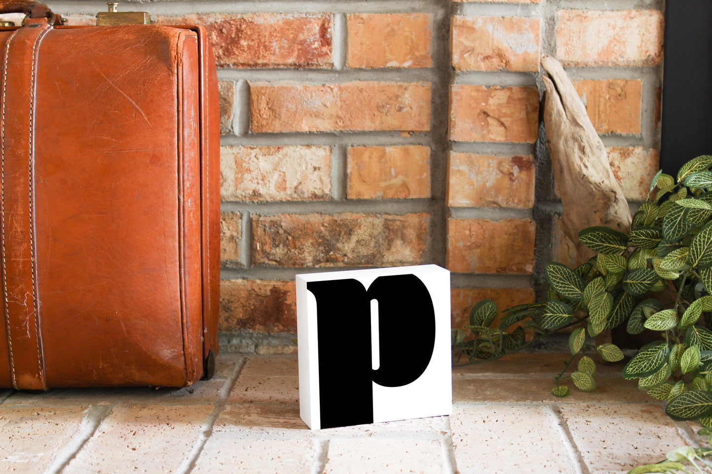 Fun Chunky Monogram P | Wood Block | Eaches | Min 4