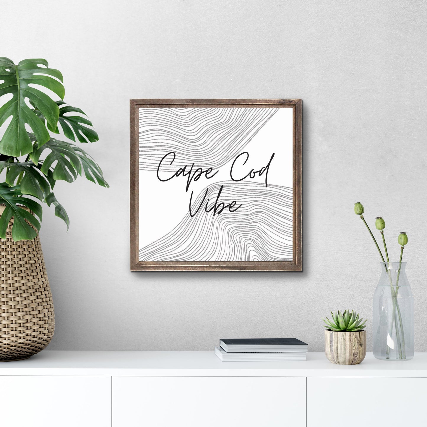Minimalistic B&W Cape Cod Vibe | Wood Sign | Eaches | Min 1