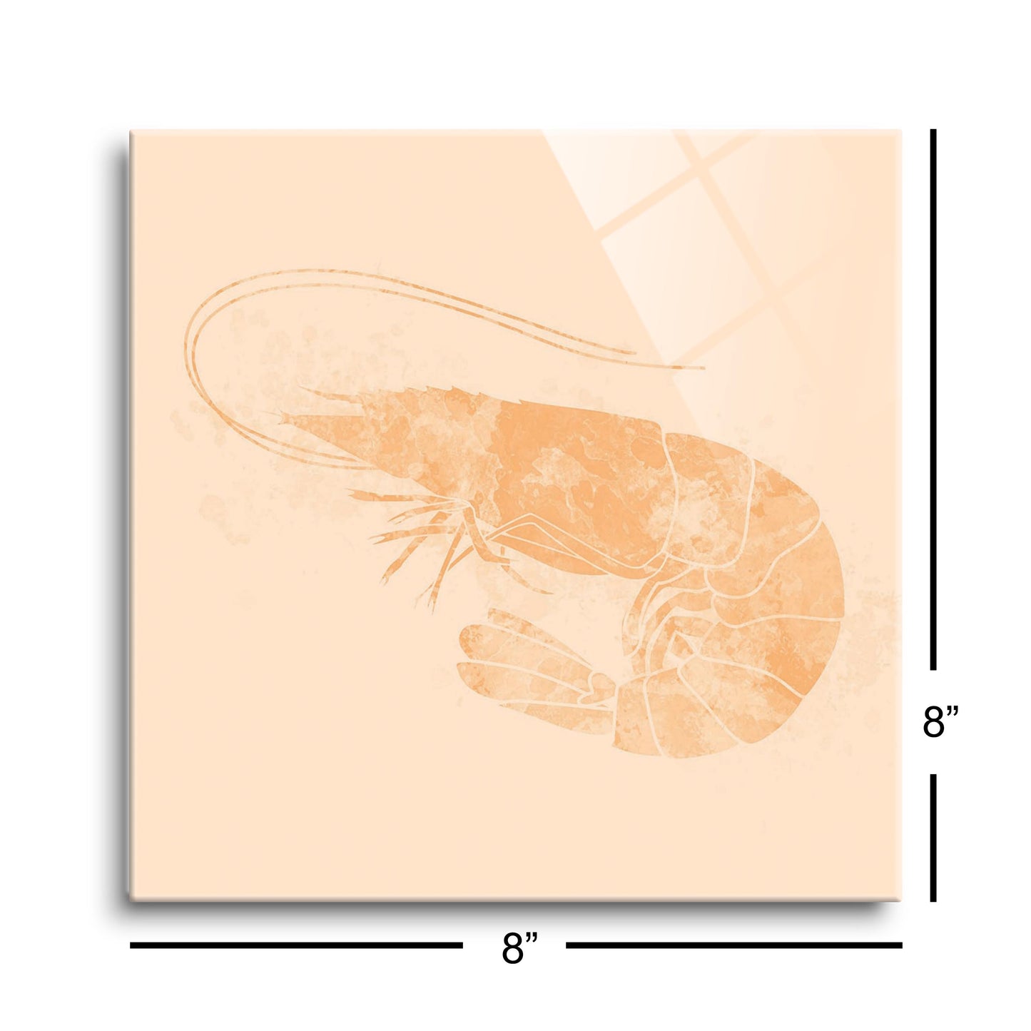 Louisiana Colorful Water Color Shrimp | Hi-Def Glass Art | Eaches | Min 2