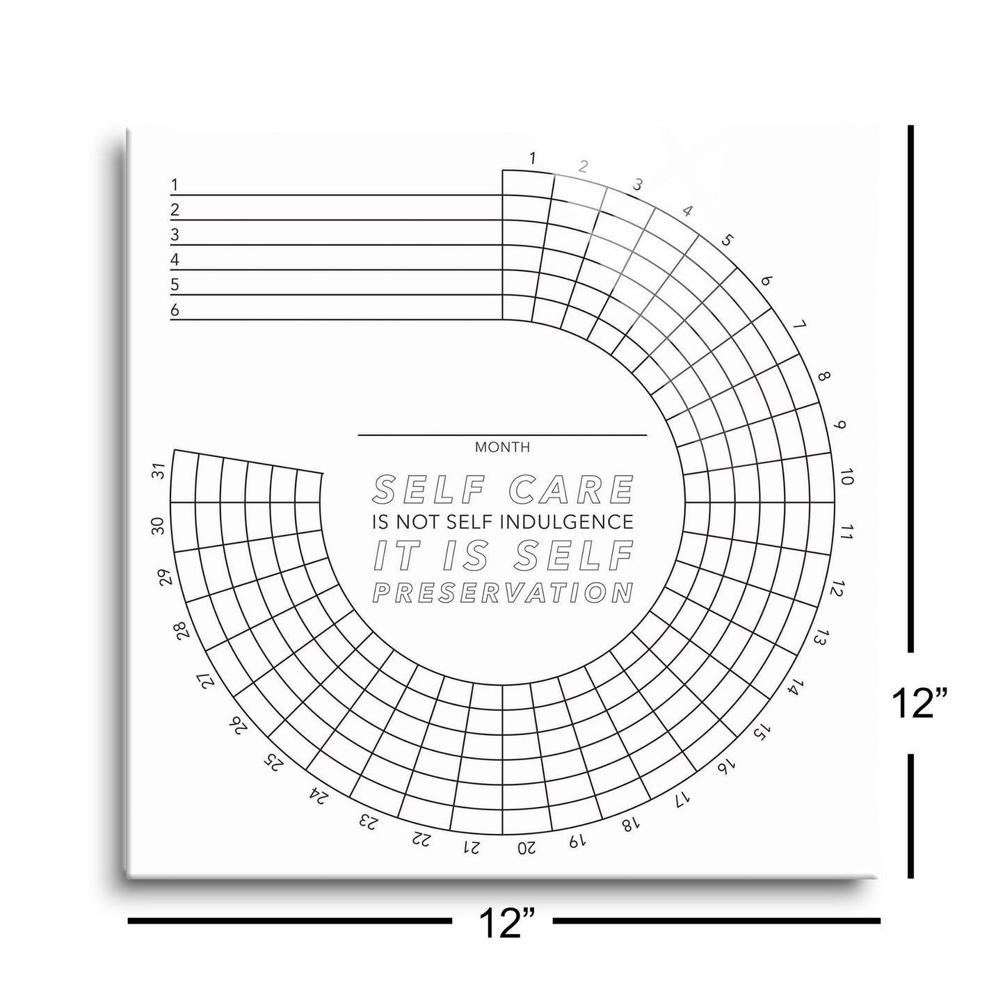 Self Care Monthly Habit Tracker | Hi-Def Glass Art | Eaches | Min 1
