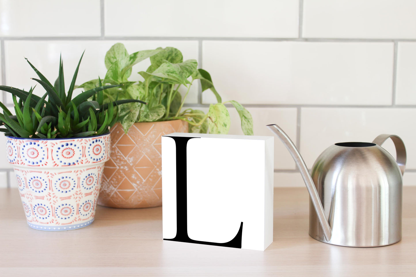 Minimal Monogram L| Wood Block | Eaches | Min 4