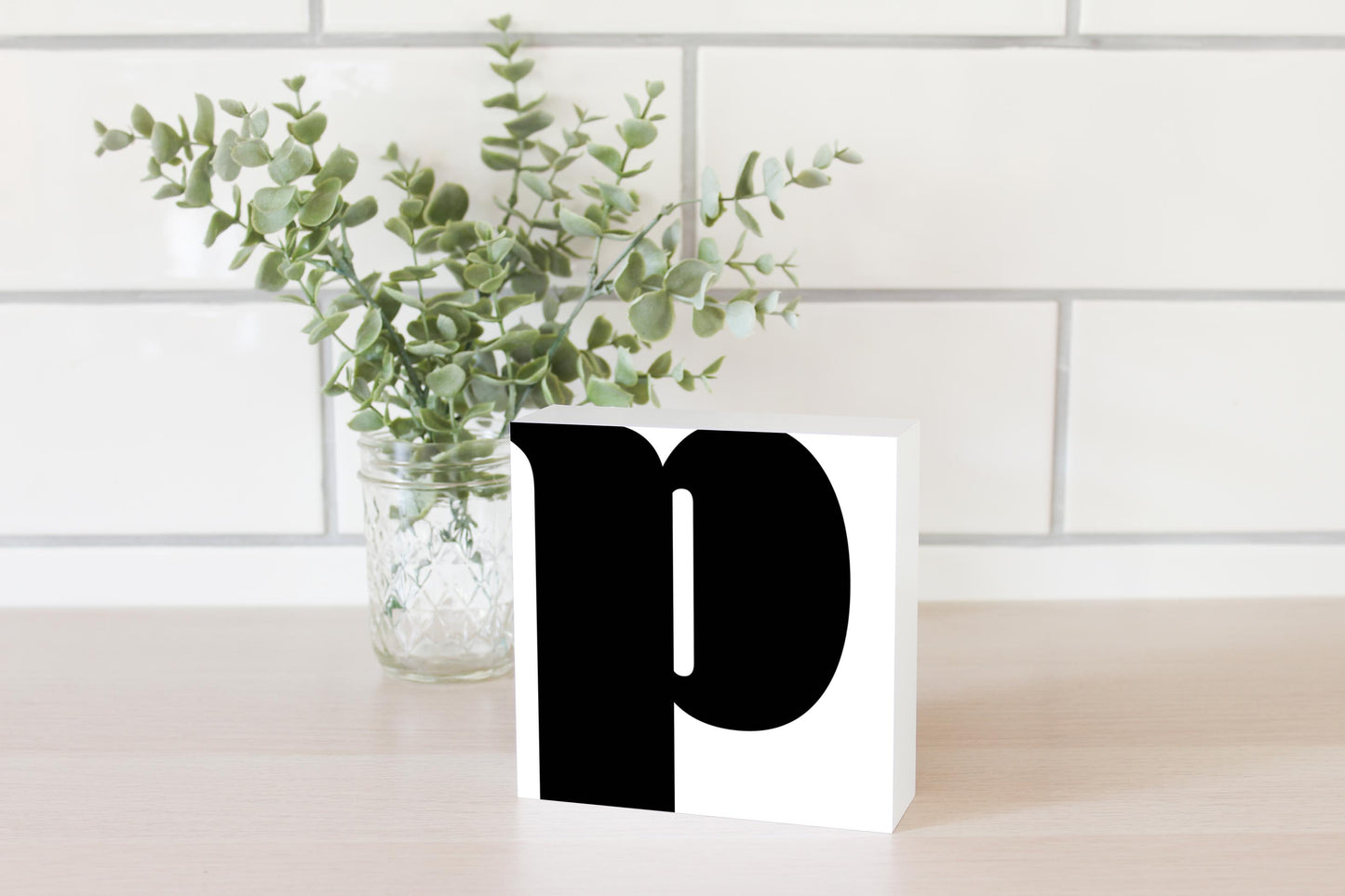 Fun Chunky Monogram P | Wood Block | Eaches | Min 4