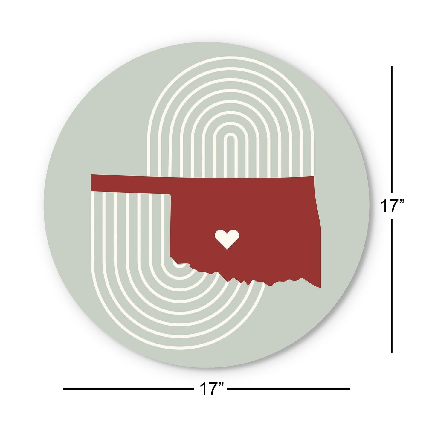 Modern Minimalist Oklahoma Chickasha Heart | Wood Sign | Eaches | Min 1