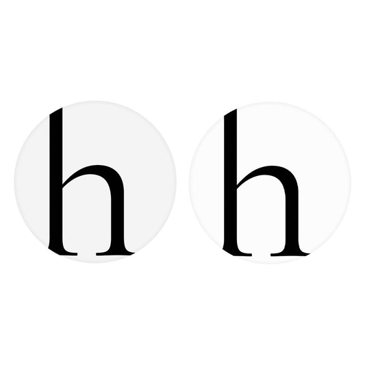 Minimalist Monogram H Circle | Absorbent Car Coasters | Set of 2 | Min 4
