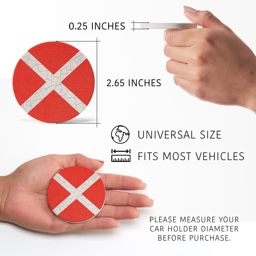 Nautical Flag Victor| Absorbent Car Coasters | Set of 2 | Min 4