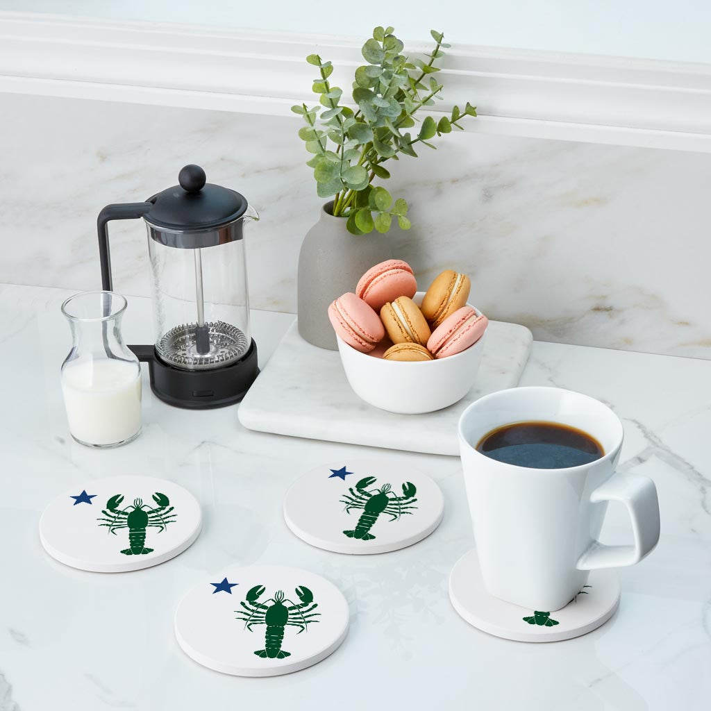 New England Star And Lobster| Absorbent Coasters | Set of 4 | Min 2