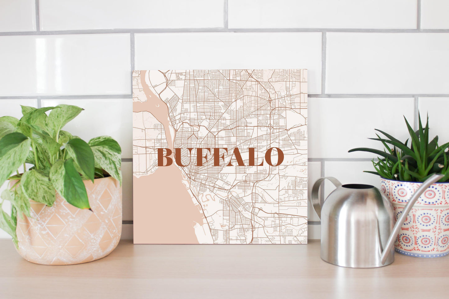 Modern Minimalist New York Buffalo Map | Wood Sign | Eaches | Min 2
