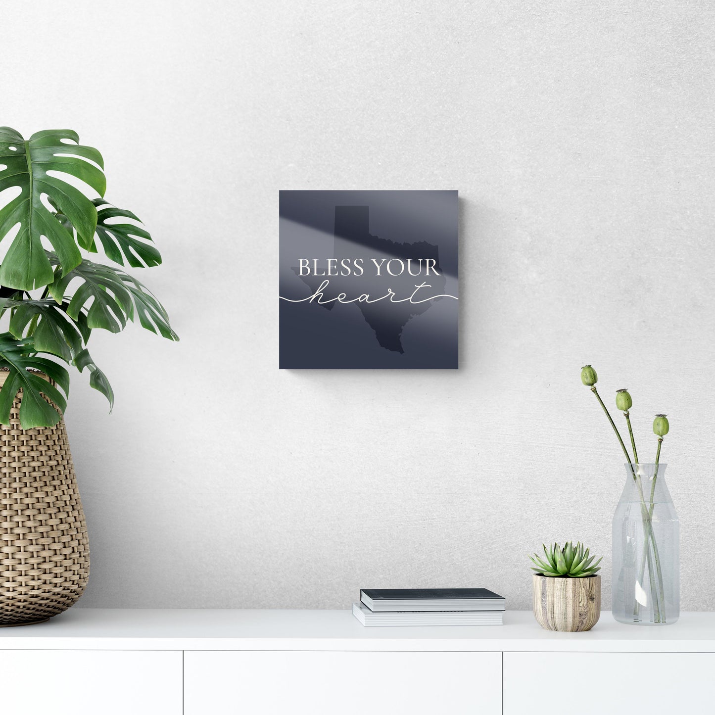Modern Minimalist Texas Bless Your Heart | Hi-Def Glass Art | Eaches | Min 1